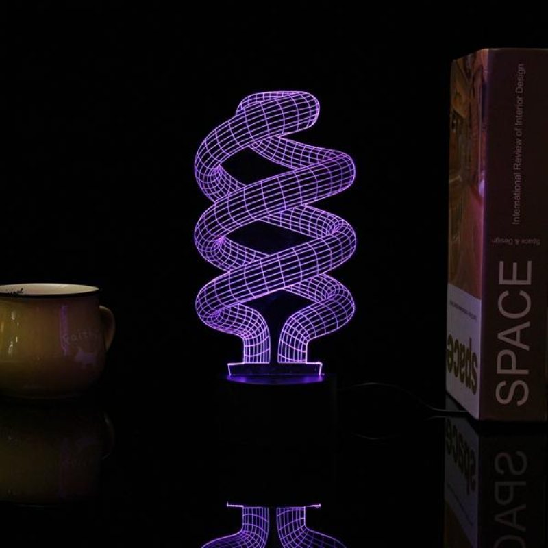 3d Tornado Illusion Led Bordsbordslampa Usb 7 Färgskiftande Nattlampa