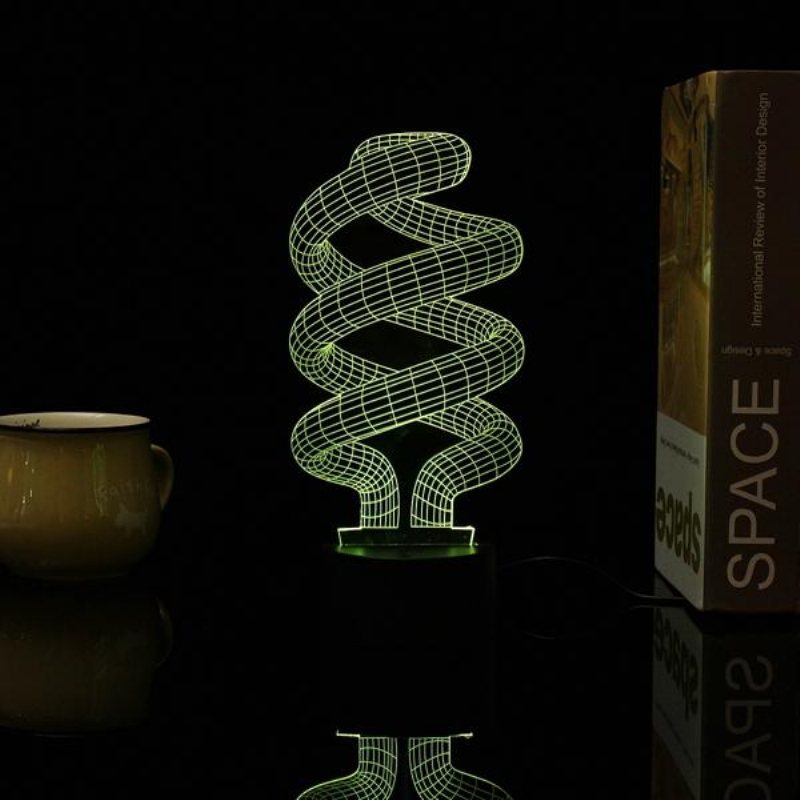 3d Tornado Illusion Led Bordsbordslampa Usb 7 Färgskiftande Nattlampa