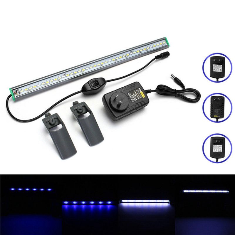 40 cm 39 Led Fish Tank Aquarium Light Vit Blå Lampklämma På Vattentät Bar Ac110-240v