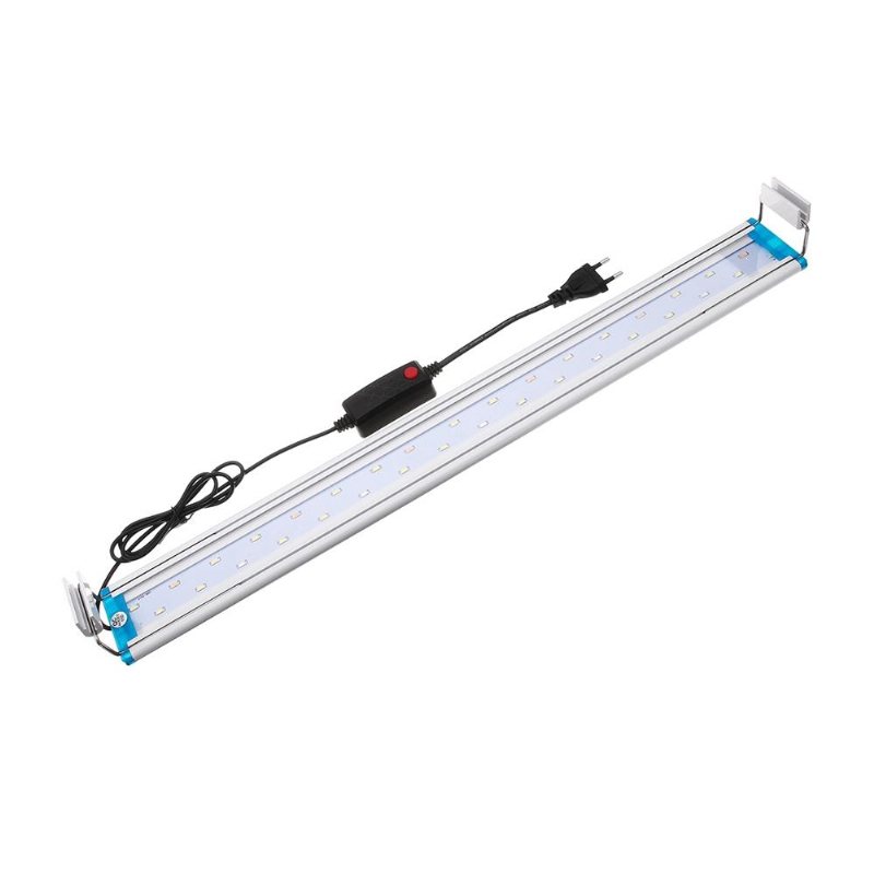 48.5 cm Aluminium Justerbar Led Aquarium Light Fish Tank Panel Lampa Blå+vit Ac220v