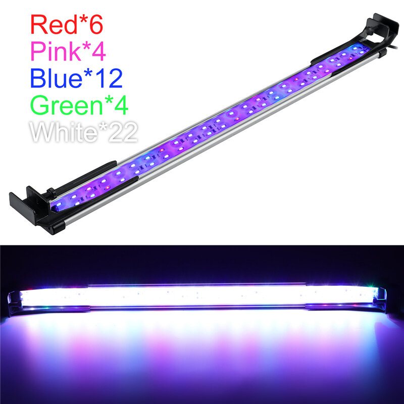 52cm 48led Aquarium Fish Tank Light Högljus Dubbel Dräneringsvatten Gräs Lampa