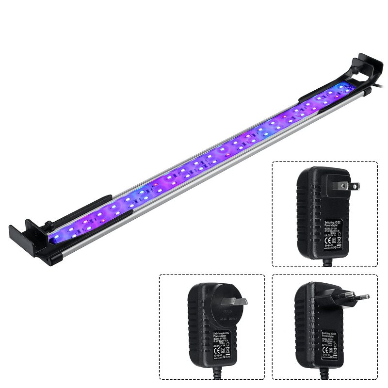 52cm Super Slim Rgb Led Aquarium Lighting Aquatic Plant Light Fish Tank Lamp Vattentät Clip On For