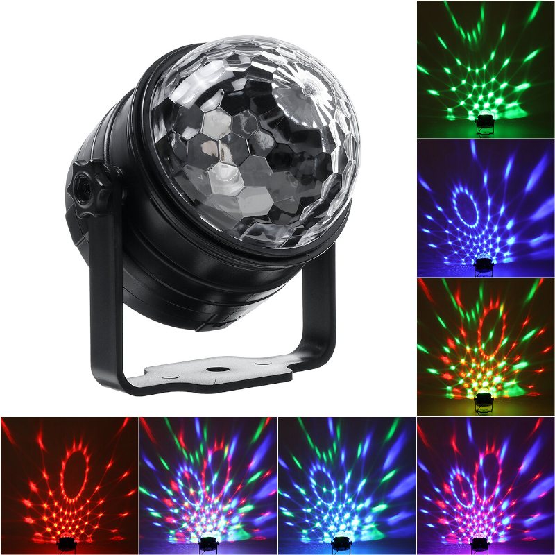 6w 110-240v 6 Lägen Rgb Disco Party Lights Strobe Led Dj Ball Sound Aktiverad Glödlampa Danslampa Semesterdekor