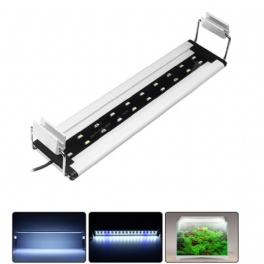 6w 20 Led Aquarium Fish Tank Light Panel Blå+vit Lampa Justerbar Aluminium