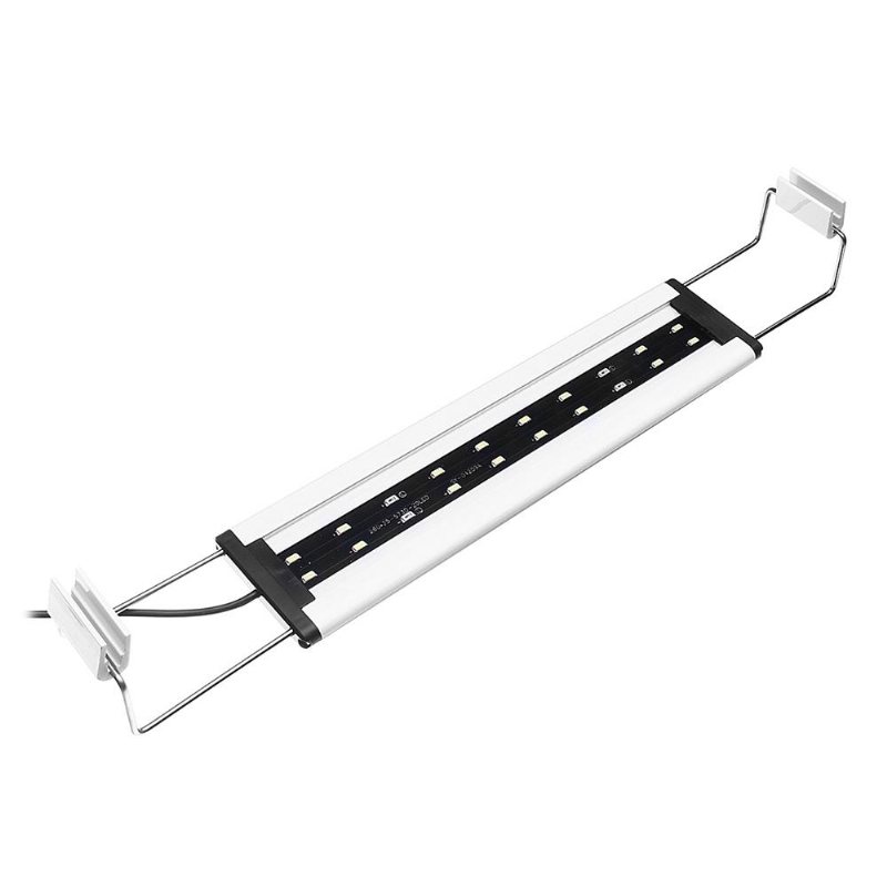 6w 20 Led Aquarium Fish Tank Light Panel Blå+vit Lampa Justerbar Aluminium