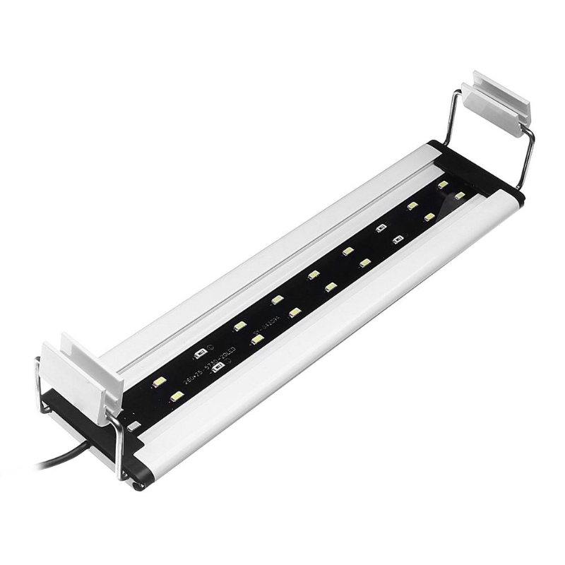 6w 20 Led Aquarium Fish Tank Light Panel Blå+vit Lampa Justerbar Aluminium