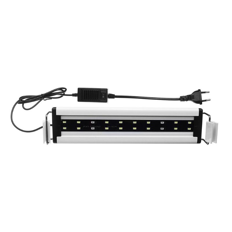 6w 20 Led Aquarium Fish Tank Light Panel Blå+vit Lampa Justerbar Aluminium