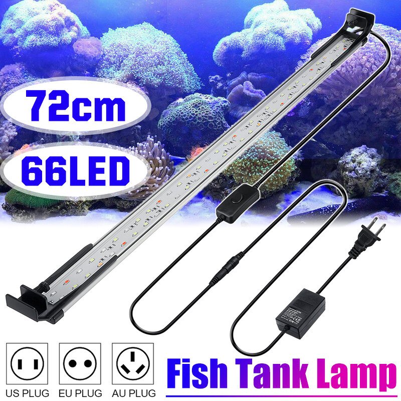 72cm 66led Aquarium Fish Tank Light Högljus Dubbelt Dräneringsvattengräs