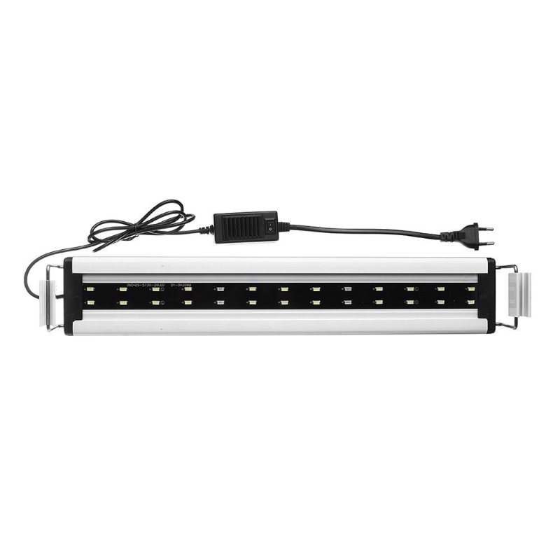 8w 26 Led Aquarium Fish Tank Light Panel Blå+vit Lampa Justerbar Aluminium