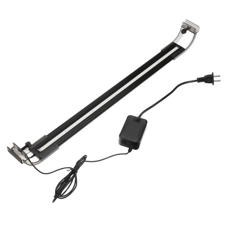 8w 50cm Justerbar 2835 Led Aquarium Fish Tank Super Slim Light Lamp Black