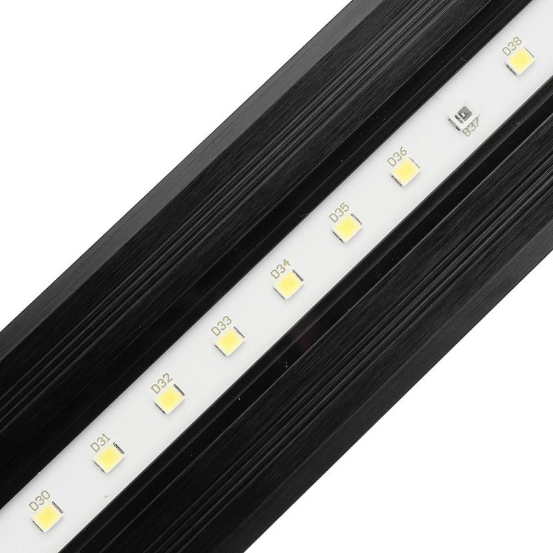 8w 50cm Justerbar 2835 Led Aquarium Fish Tank Super Slim Light Lamp Black