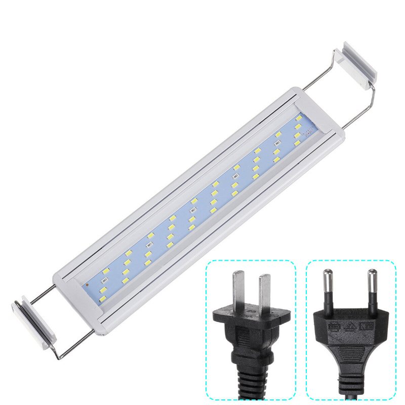 8w Led Fish Tank Light 30cm Aquarium Bracket Clip Lighting Utdragbar Aquatic Plant För 30-40cm