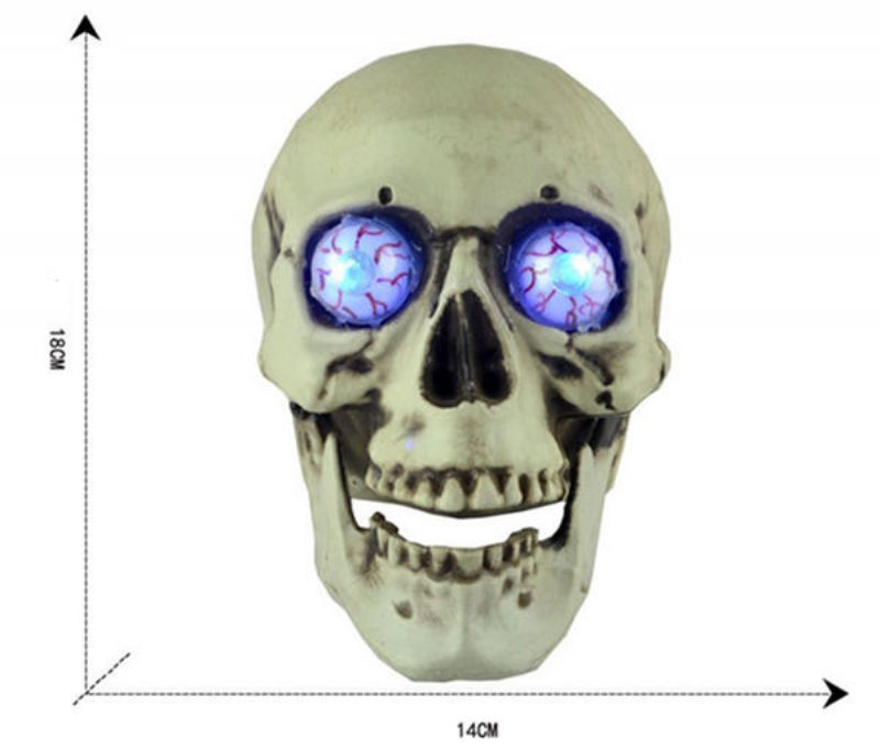 Bärbar Färgglad Led-glödande Skalle Nattlampa Halloween-festdekor