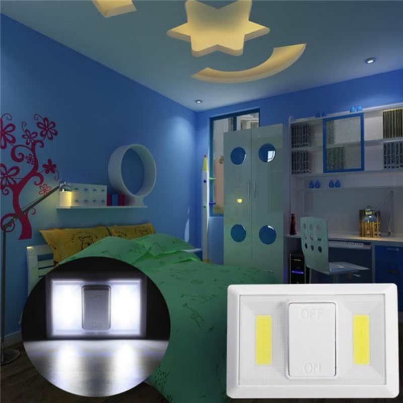 Batteridriven Trådlös Cob Led Nattlampa Super Bright Switch Lampa För Garderob