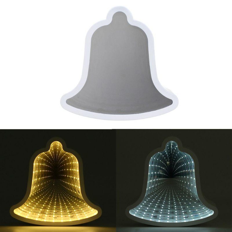 Creative Cute Bell Spegellampa Led Tunnel Nattljus För Kid Gift Atmosphere Light Vit/varmvit