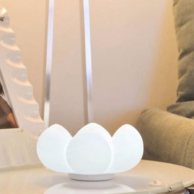 Creative Soft Silikon Touch Sensor Fleshy Flower Led Night Light Kosmetisk Förvaringslampa Dekor