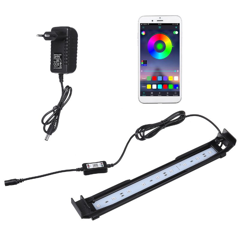 Dimbar 32cm 10w Bluetooth App-kontrollerad Rgb Led Aquarium Lighting Justerbar Toppljus Lämplig För Akvarium/fiskkar