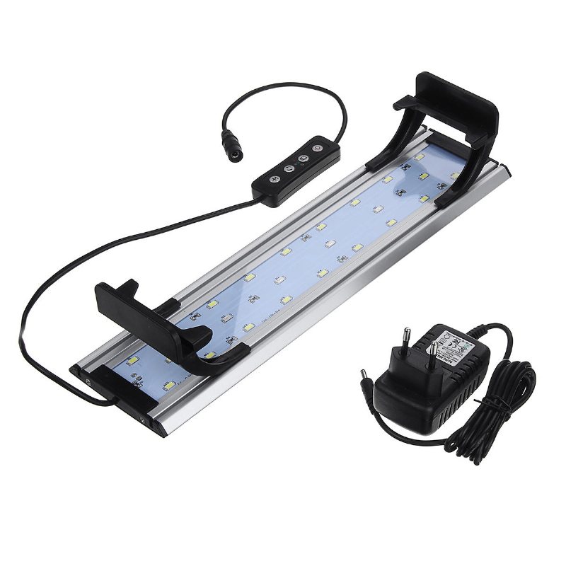 Dimbar & Timer Led Fish Tank Light Lamp Huva Akvariumbelysning Med Utdragbara Fästen För 30cm Plant Tillväxt 3 Ljuslägen Vit + Blå + Röd Led 5730smd