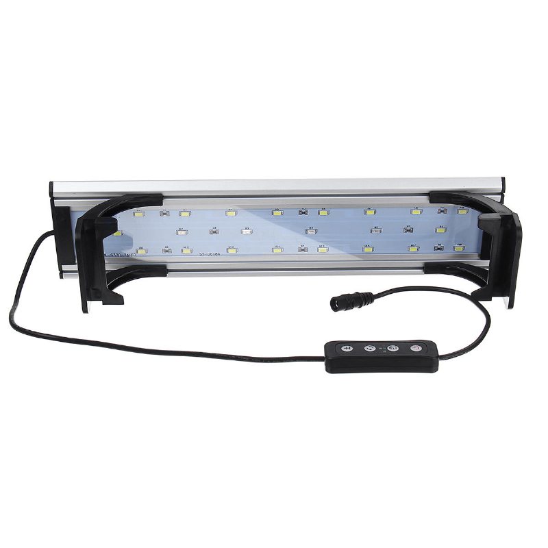 Dimbar & Timer Led Fish Tank Light Lamp Huva Akvariumbelysning Med Utdragbara Fästen För 30cm Plant Tillväxt 3 Ljuslägen Vit + Blå + Röd Led 5730smd