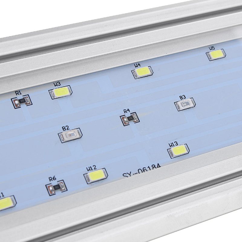 Dimbar & Timer Led Fish Tank Light Lamp Huva Akvariumbelysning Med Utdragbara Fästen För 30cm Plant Tillväxt 3 Ljuslägen Vit + Blå + Röd Led 5730smd