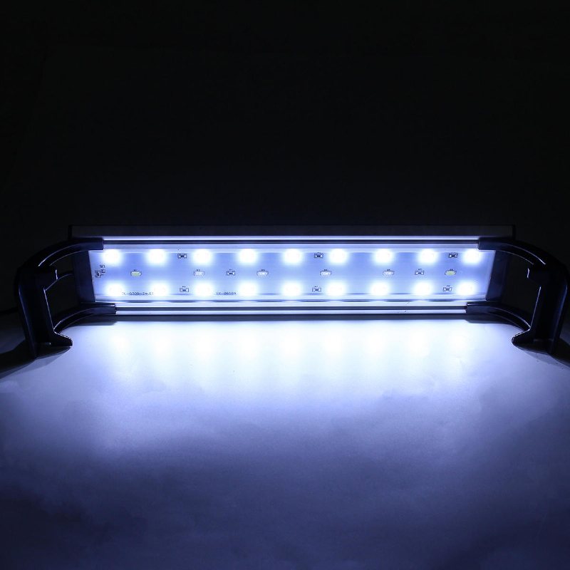 Dimbar & Timer Led Fish Tank Light Lamp Huva Akvariumbelysning Med Utdragbara Fästen För 30cm Plant Tillväxt 3 Ljuslägen Vit + Blå + Röd Led 5730smd