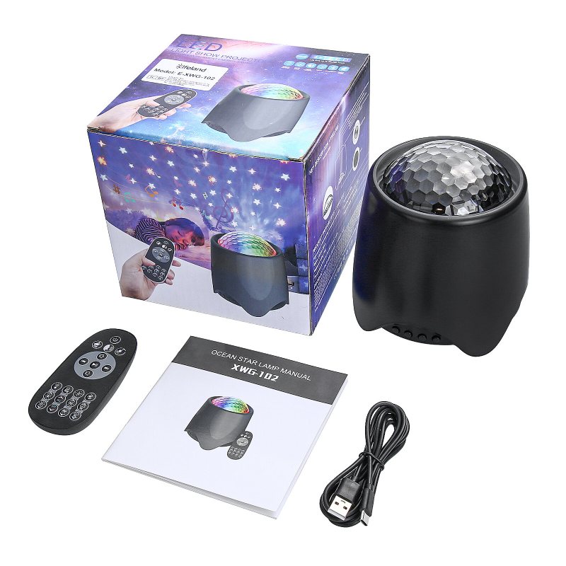 Elfeland Usb Rgb Led Galaxy Projector Light Starry Sky Ocean Music Night Med Fjärrkontroll