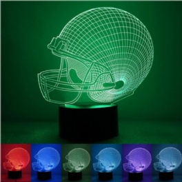 Färgglad Rugbyhatt 3d Touch Control Usb Led Bordslampa Nattlampa