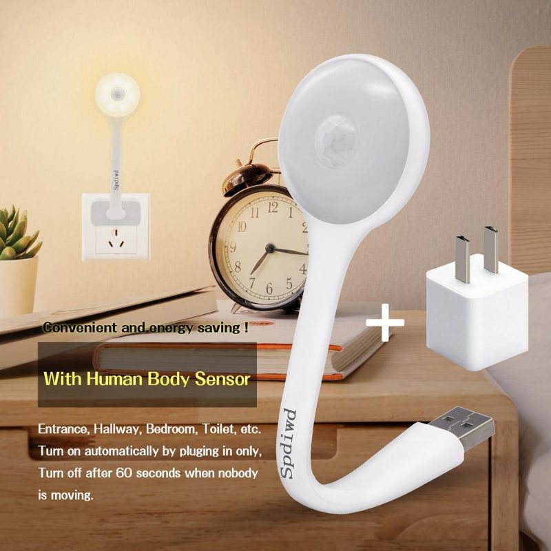 Flexibel Usb Människokroppssensor Automatisk Nattlampa För Home Indoor Reading Light Dc5v