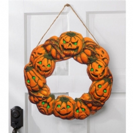 Halloween Spooky Wreath Led Lantern Led Pumpkin Light Dörrhängare Heminredning