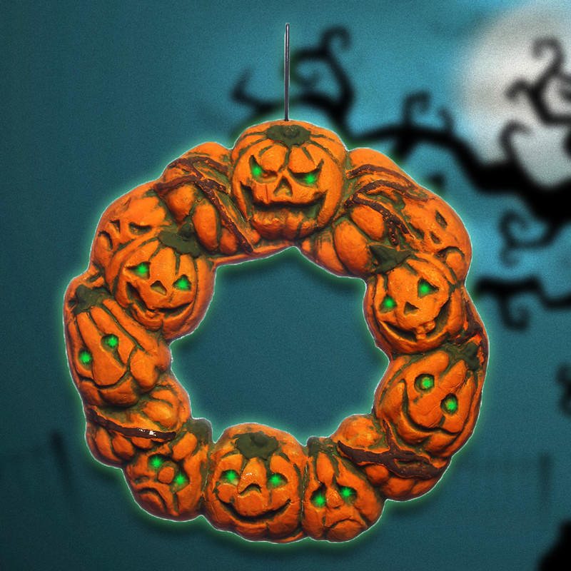 Halloween Spooky Wreath Led Lantern Led Pumpkin Light Dörrhängare Heminredning