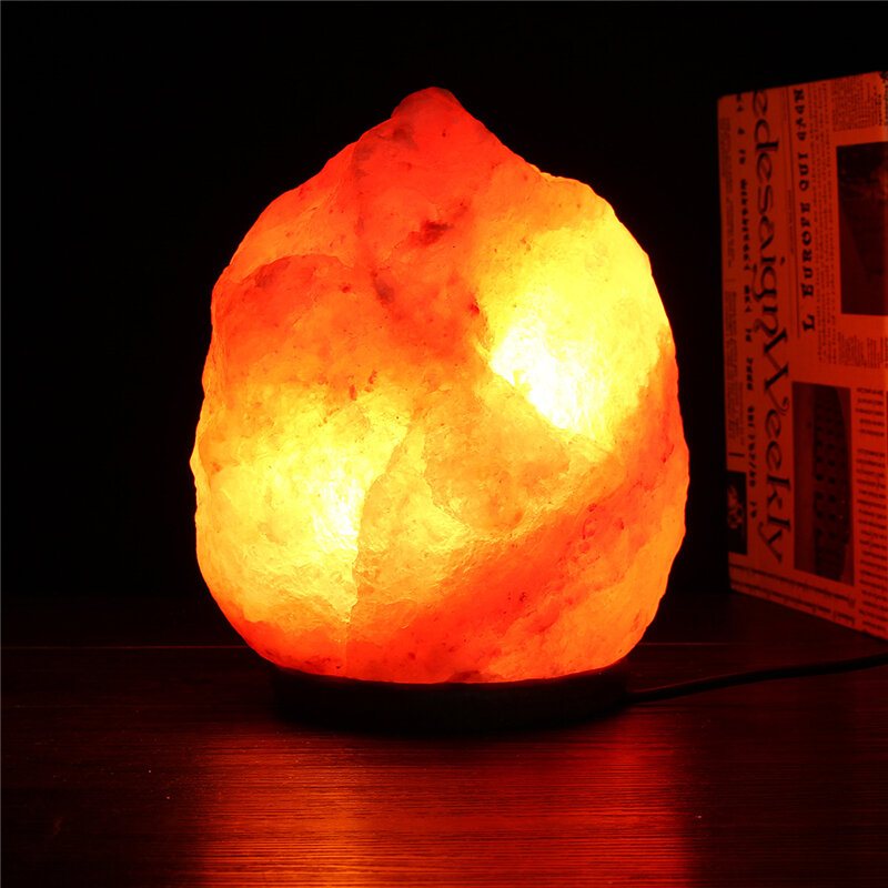 Himalayan Glow Handsnidad Naturlig Kristall Salt Nattlampa 30x18cm Storlek Bordslampa Med Dimmer Switch