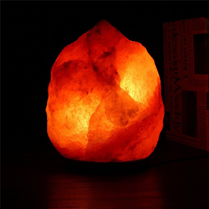 Himalayan Glow Handsnidad Naturlig Kristall Salt Nattlampa 30x18cm Storlek Bordslampa Med Dimmer Switch