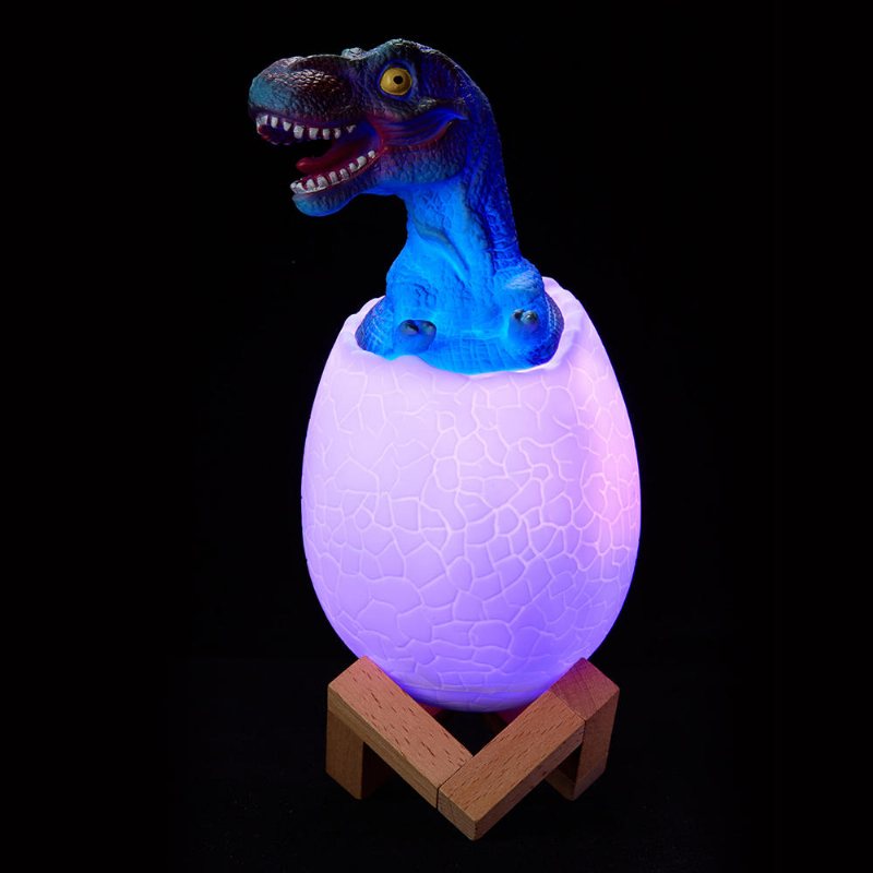 Kl-02 Dekorativ 3d Tyrannosaurus Ägg Smart Nattlampa 16 Färger Fjärrkontroll Touch Switch Led För Julklapp