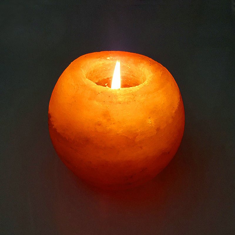 Kristall Himalaya Nattljus Ljusstake Natural Salt Rock Tea Light Luftrenande Bordslampa