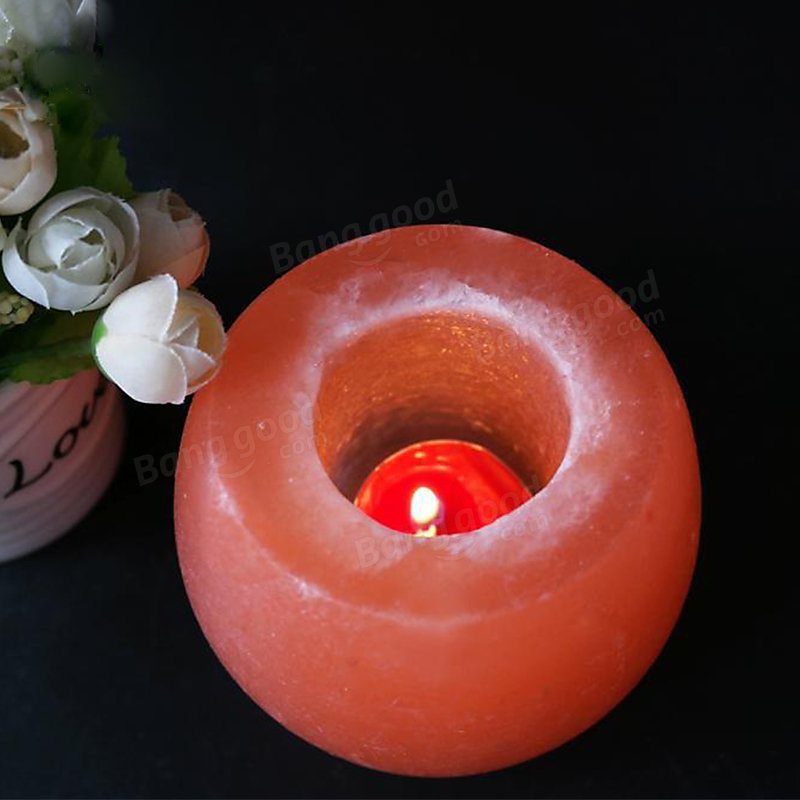 Kristall Himalaya Nattljus Ljusstake Natural Salt Rock Tea Light Luftrenande Bordslampa