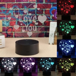 Led 3d Colorful I Love You Night Light Fjärrkontroll Touch Sensor Bordslampa