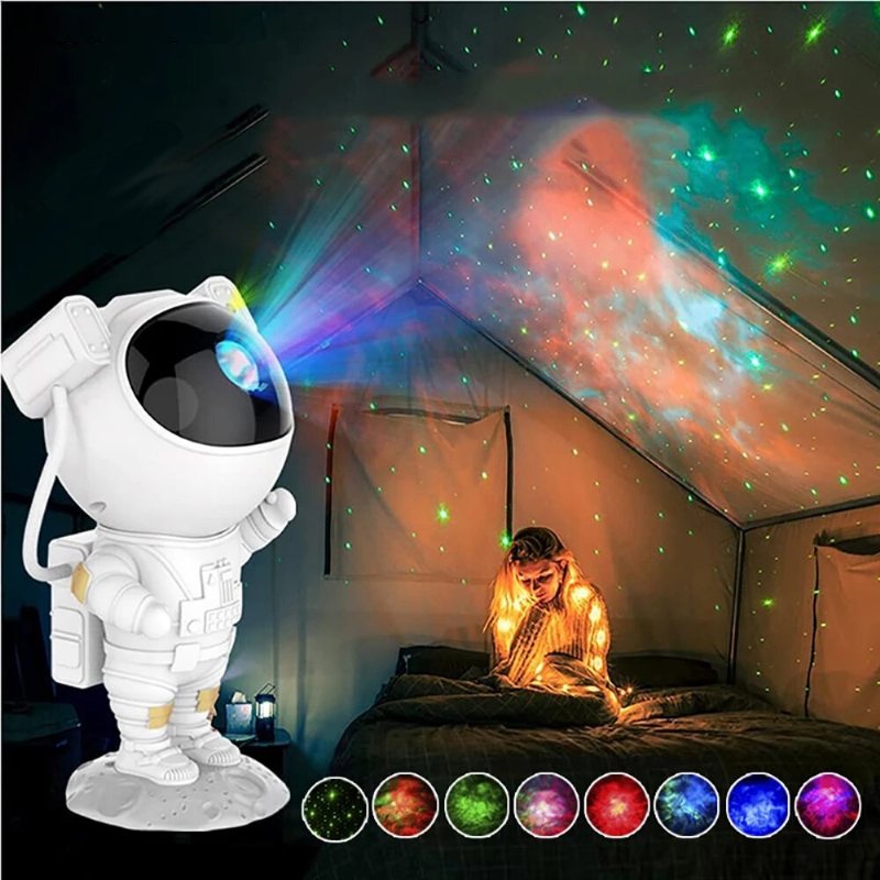 Led Creative Astronaut Galaxy Projektorlampa Gypsophila Projection Starry Night Light För Barn Heminredning