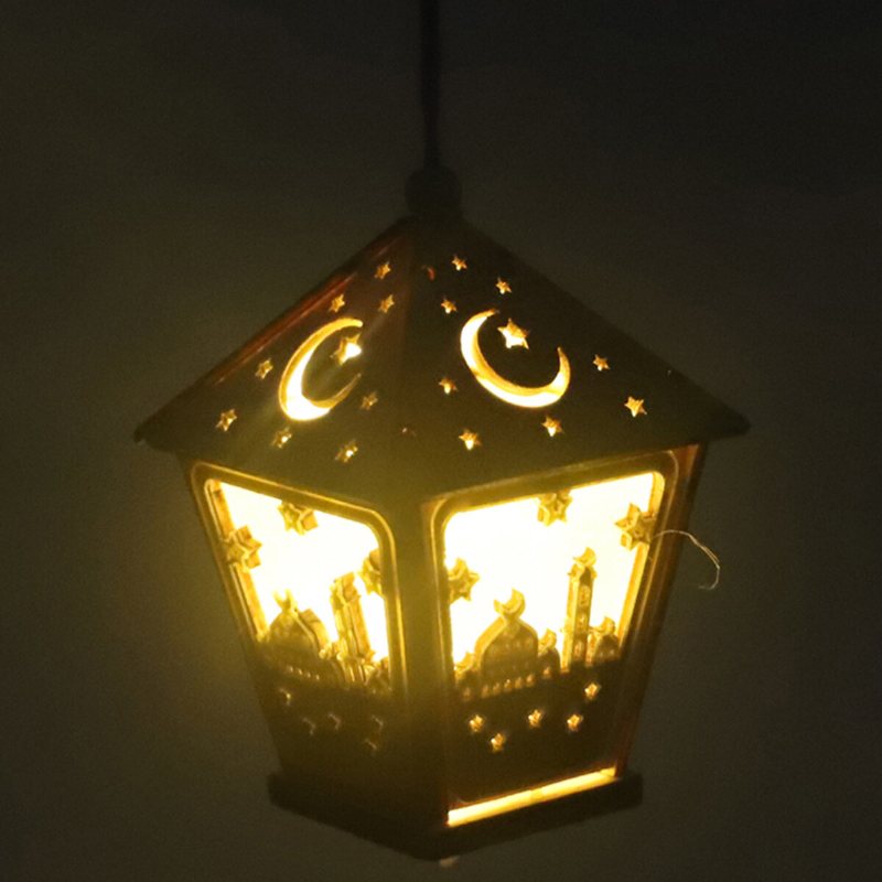 Led Diy House Trälampa Festival Dekorativt Nattljus Eid Mubarak Ramadan