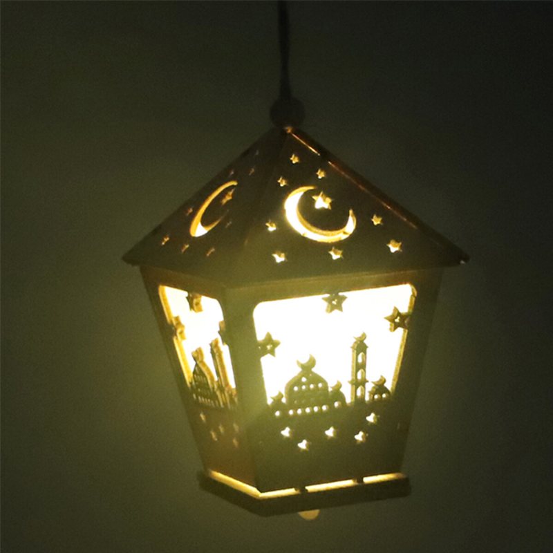 Led Diy House Trälampa Festival Dekorativt Nattljus Eid Mubarak Ramadan