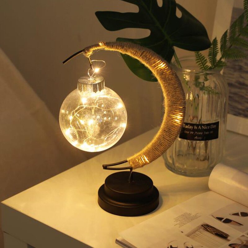 Led Moon Wishing Ball Modeling Light Crescent Shape Memorial Lampa För Heminredning