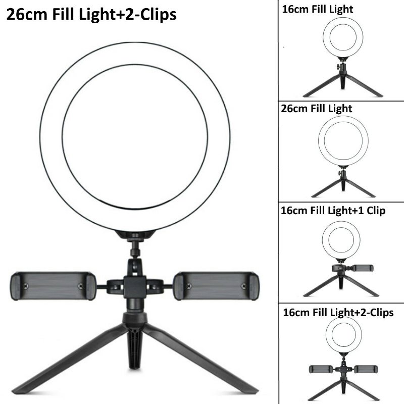 Led-ringljusstativ 3200k-5800k Dimbar Lampa För Selfie Video Photo Live Show