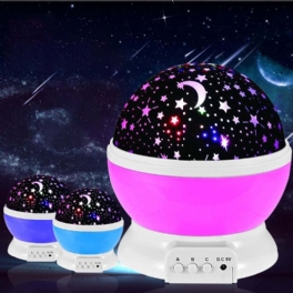 Led Starry Projektorlampa Baby Night Light Usb Romantisk Roterande Moon Cosmos Sky Star Projektionslampa För Barn Sovrum Vardagsrum