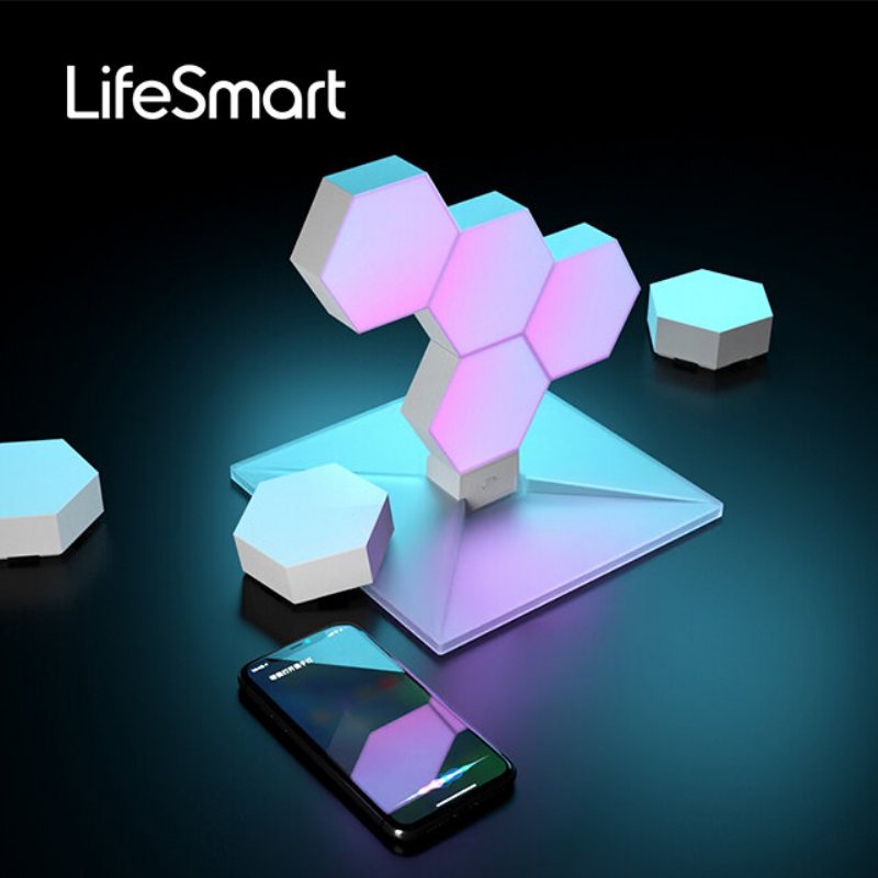 Lifesmart Cololight Led Quantum Light Smart Geometri Montering Av Diy-lampa Wifi Arbeta Med Google Assistant Alexa App Control