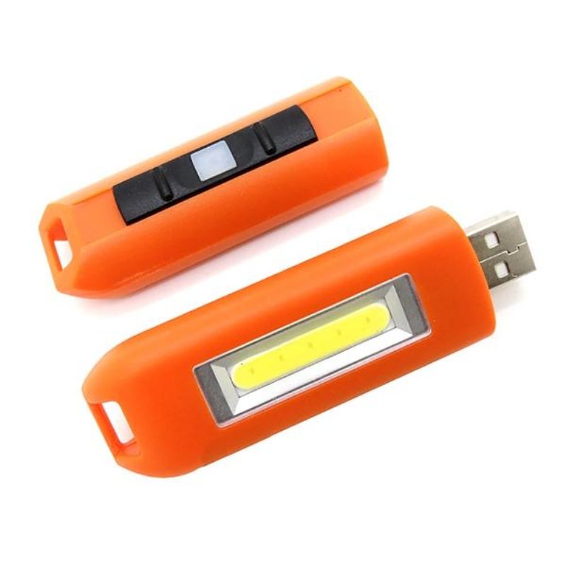 Mini 0.5w Usb Uppladdningsbar Cob Led Nyckelring Ljus Ficklampa