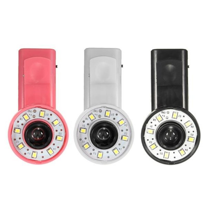 Mini Clip Portable 8 Led Fill Flash Selfie Light För Iphone 6 Samsung