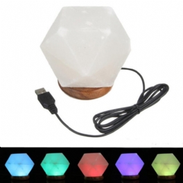 Natural Crystal Rock Usb-saltlampa Färgglad Led-nattljusdekor