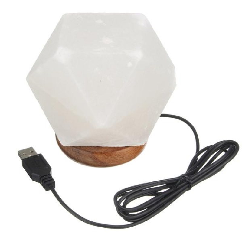 Natural Crystal Rock Usb-saltlampa Färgglad Led-nattljusdekor