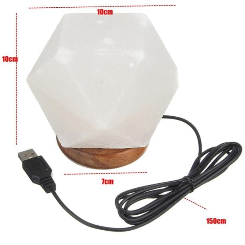 Natural Crystal Rock Usb-saltlampa Färgglad Led-nattljusdekor