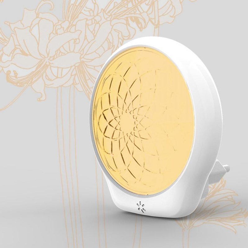 Smart Ljussensor Led Plug-in Vägg Nattlampa Blommönster Belysning För Hem Sovrum Ac100-240v