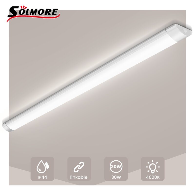 Solmore 60/120 cm Led-rörslampa Lysrörslampa Hemmakontor Taklampa 4000k Länkbar